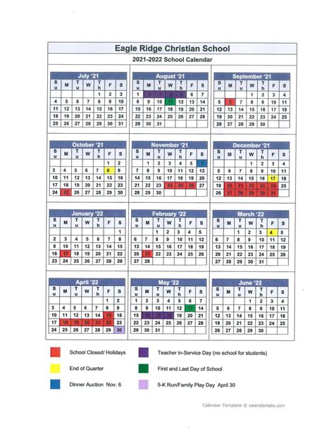 holland christian academic calendar