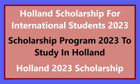 holland government scholarship 2023