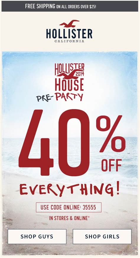 Hollister August 2021 Coupons and Promo Codes 🛒