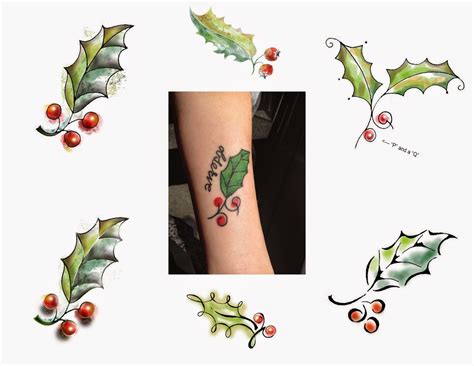 +21 Holly Flower Tattoo Designs Ideas