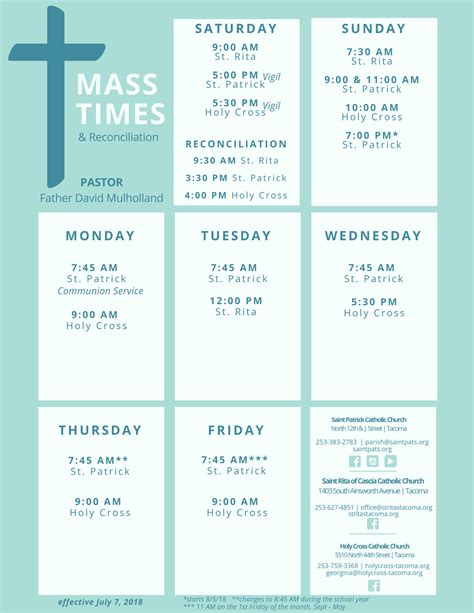 holy day mass times near me