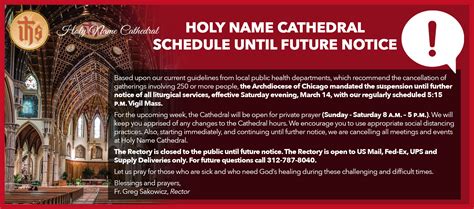 holy name cathedral schedule