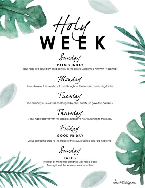 holy week day by day