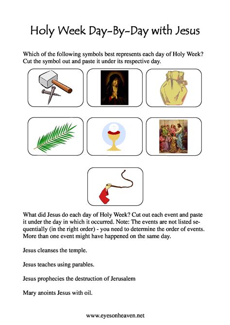 holy week printable activities for kids