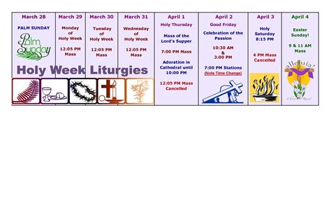 holy week schedule 2021