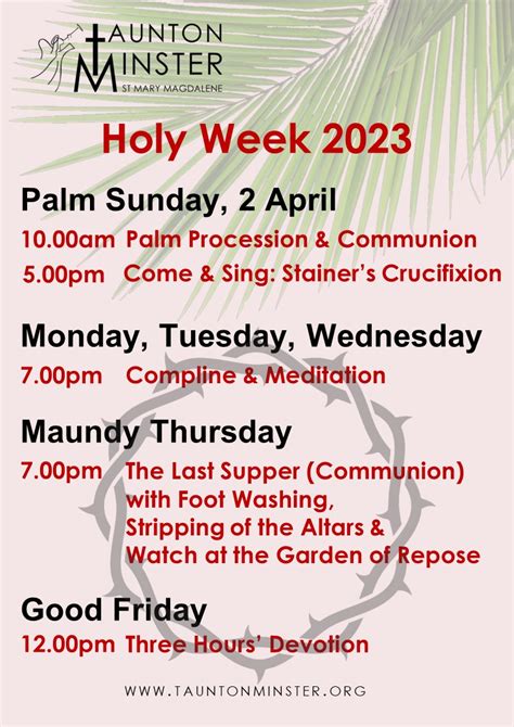 holy week services 2023