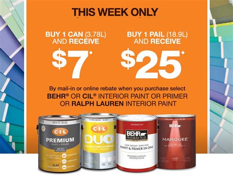 The Home Depot Canada Paint Coupons Save 10 or 40 By MailIn or