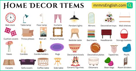 Home Decoration Items Names