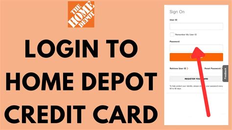 home depot credit card login gift card