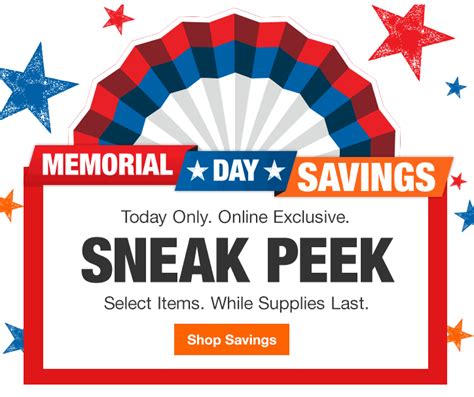 home depot hours today memorial day