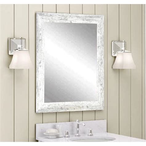 home depot white framed mirror