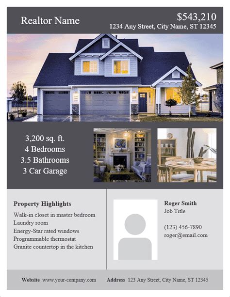 home for sale flyer template microsoft word