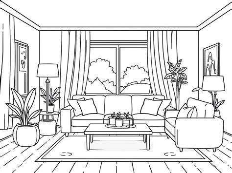 Home Interior Coloring Pages