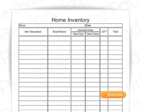 Home Inventory Pdf