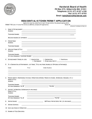 Home Kitchen Permit