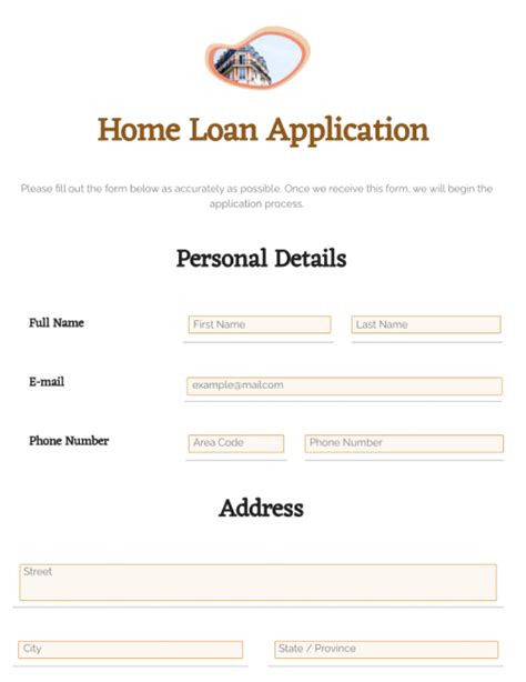 Home Loan Application Template
