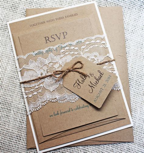 Home Made Rustic Wedding Invitations