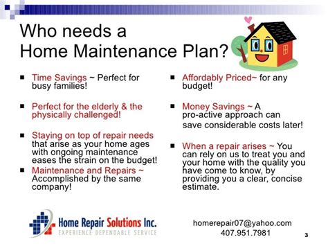 home maintenance service plan