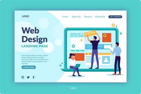 Landing page template of Website Design Illustration Concept. Isometric