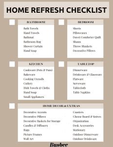 home refresh checklist