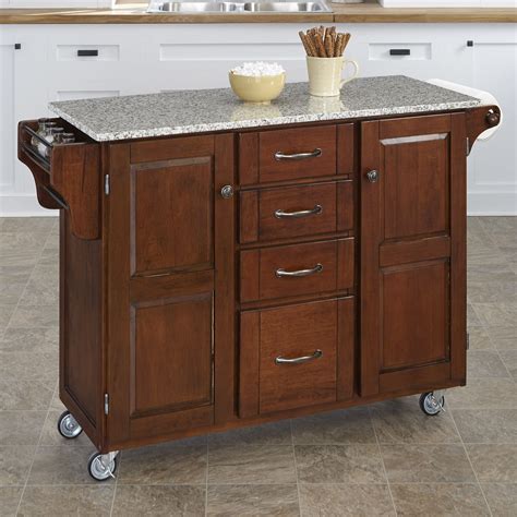 home styles create a cart kitchen island with granite top