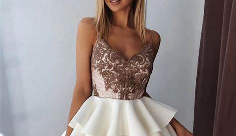 Homecoming Dresses Short White A Line Round Neck Prom High Low Forma