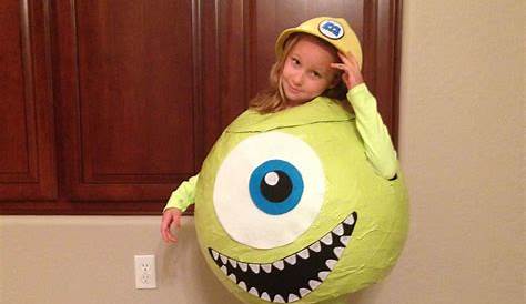 Homemade adult Monsters Inc costumes; Sully and Mike Wazowski. Adult