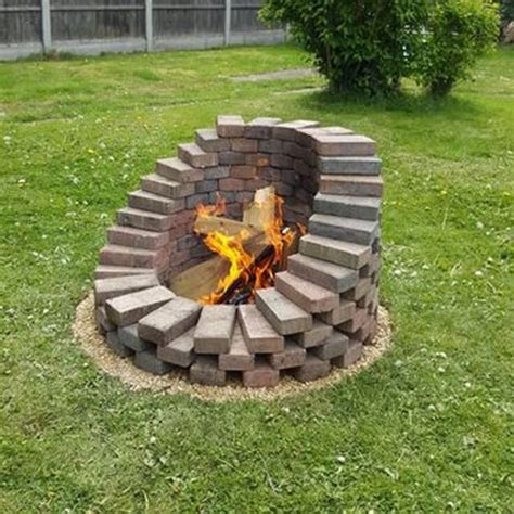 Homemade Brick Fire Pit