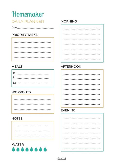 Homemaker Daily Planner Printable