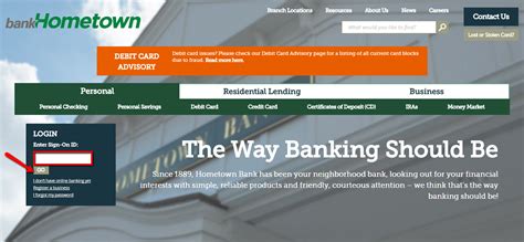 hometown bank online login