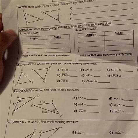 Unit 4 Congruent Triangles Homework 7 Answer Key