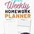 homework planner printable