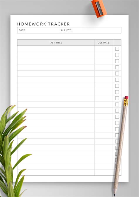 Homework Template Printable For Teachers