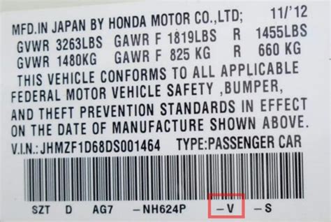 Honda Interior Trim Code A