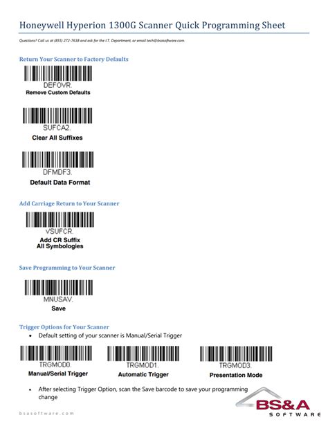 honeywell 1300g barcode scanner programming
