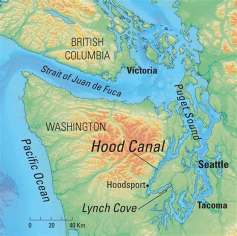 Hood Canal Depth Map