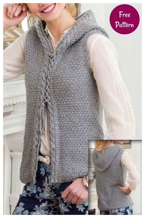 Hooded Vest Knitting Pattern
