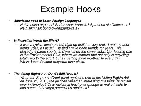Hook And Claim Examples