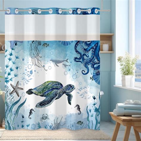 Hookless Nautical Shower Curtains