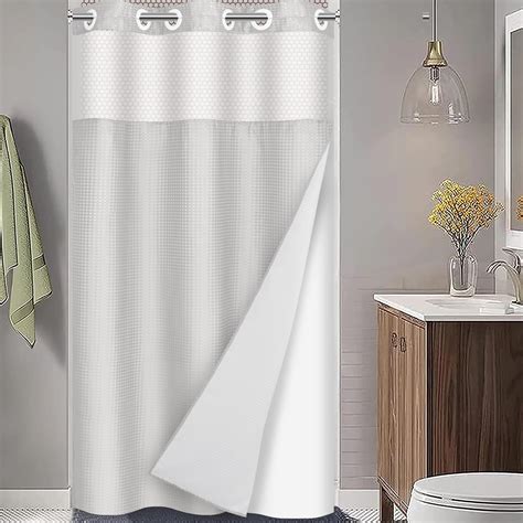 Hookless Shower Curtain With Mesh Window