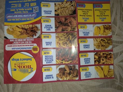 Hooks Wings Menu