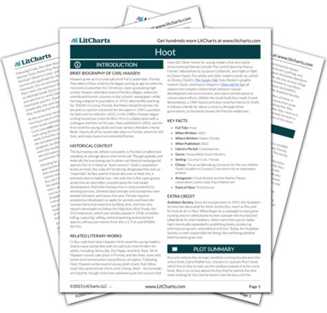 Hoot Book Summary By Chapter