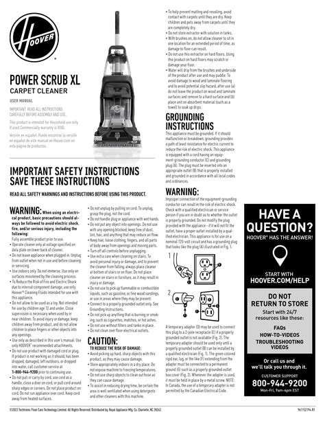 Hoover Cleaner Instructions