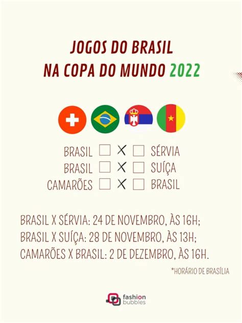 horarios dos jogos do brasil na copa de 2022