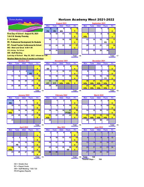 School Year Calendars Parents Columbia High School