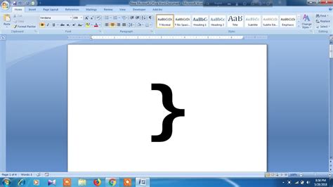 Horizontal Bracket Symbol In Word