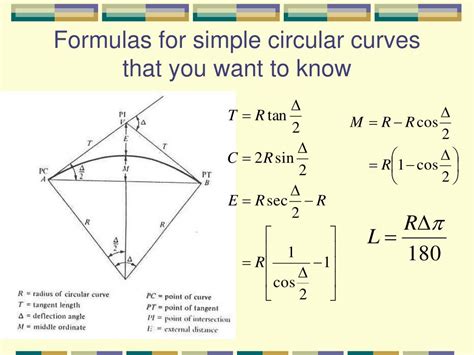 Horizontal Circular Curve Formula