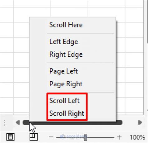 Horizontal Scroll Excel Not Working