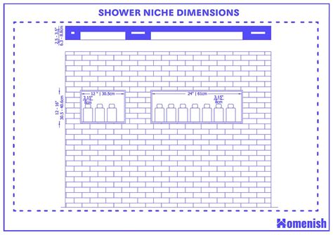 Horizontal Shower Niche Dimensions