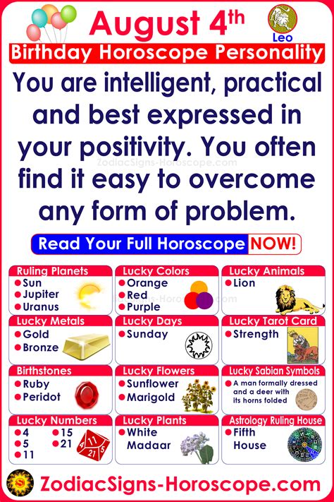 Horoscope For August 4th